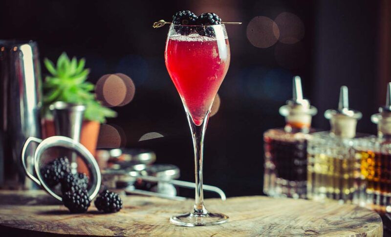 Blackberry Christmas cocktail