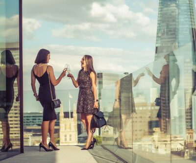 Guests at a drinks reception