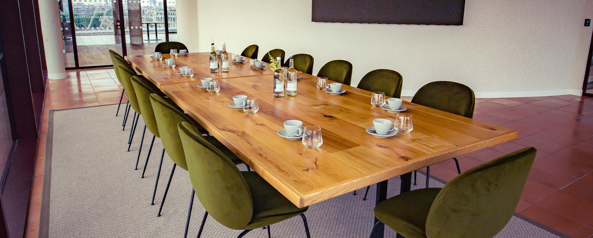 Long meeting table at Rose Court