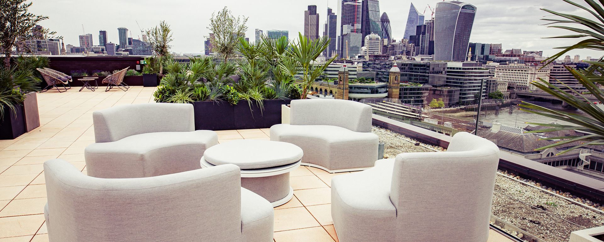 Seating on the roof terrace