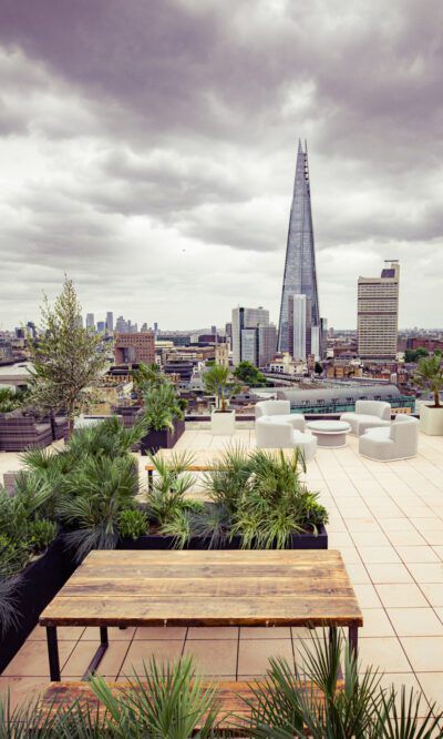 Rose Court roof terrace with a view of the Shard