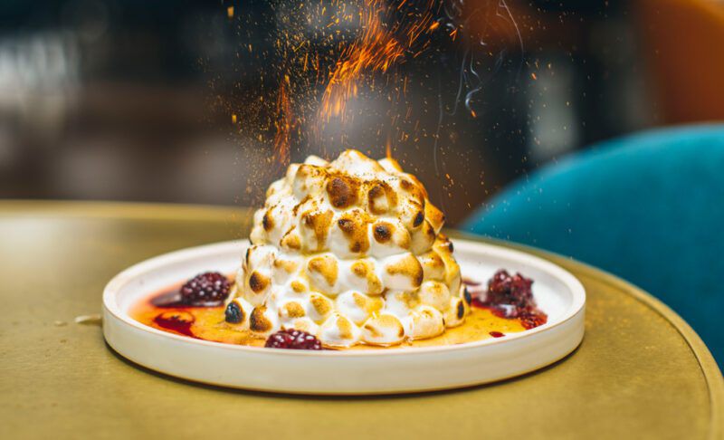 Flaming dessert